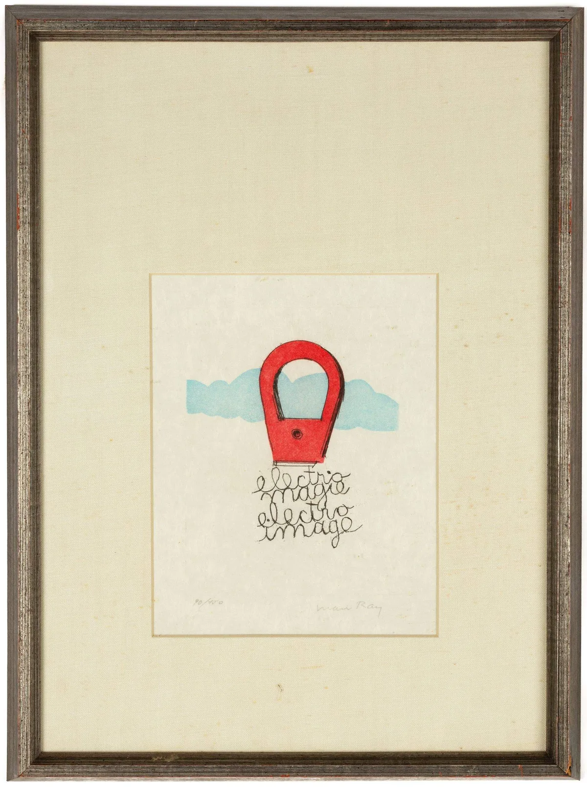 Electro Magie Electro Image by Man Ray, 1972, edition 90 of 150. Color etching, aquatint on paper, sold Jan 2021