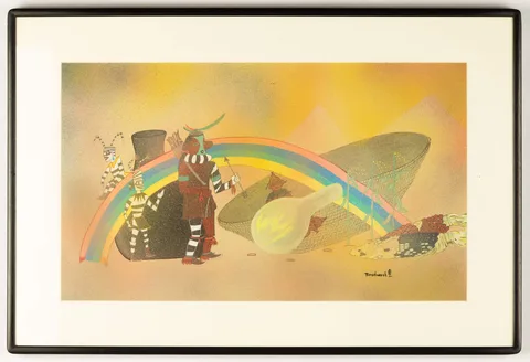 "Turquoise Nose Plug" by Helen Hardin, Untitled, Spatter & pastel