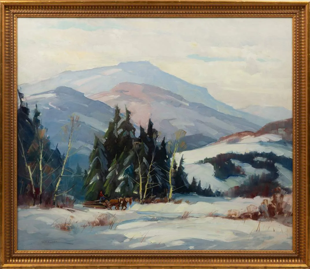 Walter Thomas Sacks, Winter Landscape, Oil on canvas