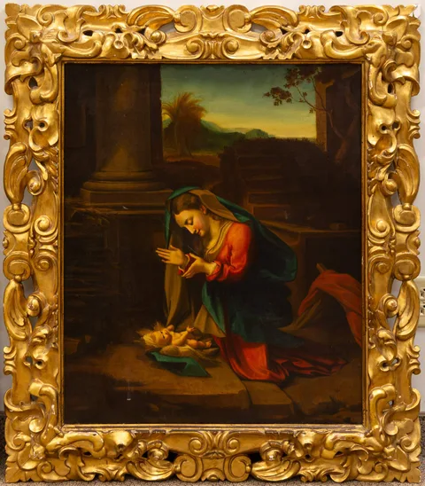 Madonna Che Adora by Antonio da Correggio, Oil on canvas, sold May 2025