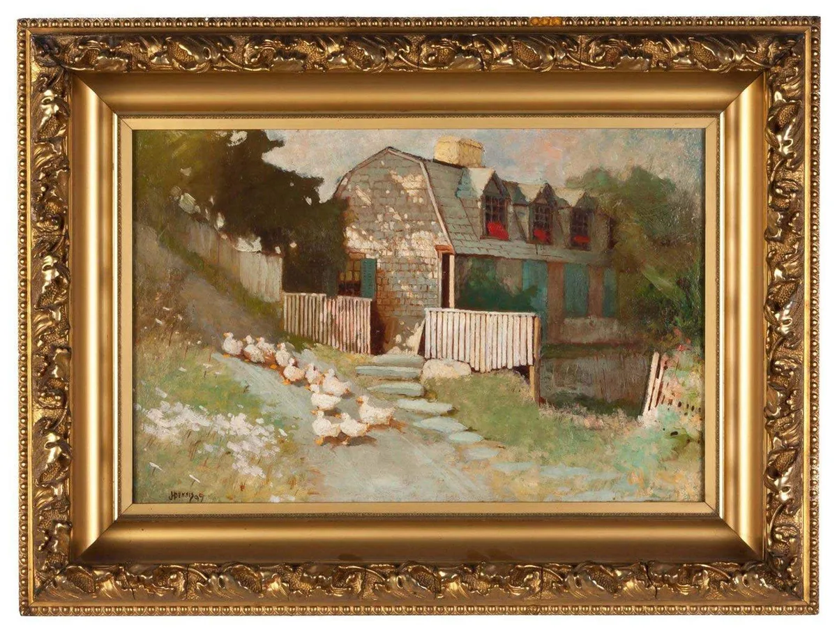 James Hogarth Dennis, The Return of the Flock, Oil on panel