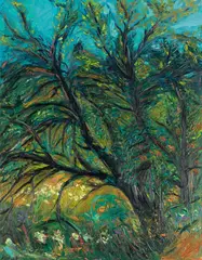 Mauri Heinonen, River landscape, oil