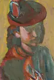 Sam Vanni, Girl with a red hat, oil