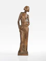 Gerhard Marcks, Mädchen, das Gewand abstreifend, 1972, Bronze