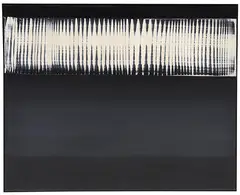 Heinz Mack, Dynamische Struktur Weiß auf Schwarz, 1960/61, Synthetic resin on canvas