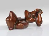 Karl Hartung, Kleine Liegende mit aufgestütztem Kopf, 1948, Bronze with a golden-brown patina, with a sligh...