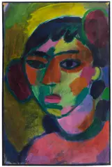 Alexej von Jawlensky, Portrait, Um 1916, Oil on linen-structured paper