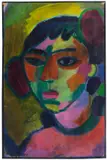 Alexej von Jawlensky, Portrait, Um 1916, Oil on linen-structured paper