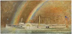 Queen of the Hudson (Mary Powell) by Lyonel Feininger, 1940, Oil and pencil on canvas, sold Jun 2026