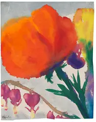 Emil Nolde, Mohn und Tränendes Herz, 1930, Watercolor