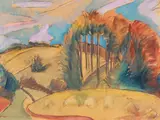 Erich Heckel, Wäldchen, 1919, Watercolor