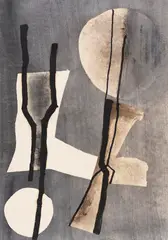 Fritz Winter, Ohne Titel, 1972, Öl auf Papier (Prägestempel: Beryll)