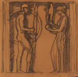 Franz von Stuck, Entwurf für die Bronzestehle "Olympiade"