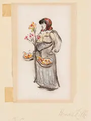 Marketenderin by Heinrich Zille, 1920, Colored crayon drawing, sold Apr 2026