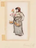 Heinrich Zille, Marketenderin, 1920, Colored crayon drawing