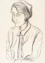 Peter August Böckstiegel, Lydia Becker, 1931, Pencil drawing