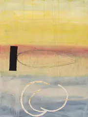 Coyote and frog woman by Jürgen Partenheimer, 1987, Watercolor, sold Apr 2026
