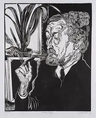 Conrad Felixmüller, Christian Rohlfs, 1927, Woodcut