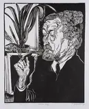 Conrad Felixmüller, Christian Rohlfs, 1927, Woodcut