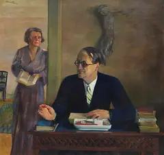 Conrad Felixmüller, Der Schriftsteller Dr. Heinrich Schäfer / Bildnis Oberbürgermeister Dr. h. c. Blüher (Rückseite, größtenteils übermalt), 1937, Oil on canvas