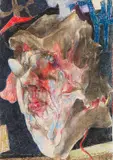 Horst Janssen, Selbst zu Paranoia. Der besudelte Putto, 1982, Pastel