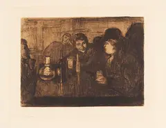 Edvard Munch, Kristiania Boheme I, 1895, Etching