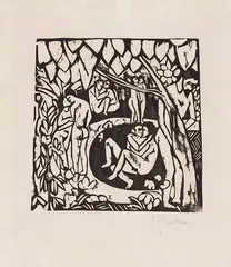 Ernst Ludwig Kirchner, Liebesgarten, 1912, Woodcut