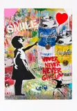 Thierry Guetta, Balloon Girl, 2020, unique silkscreen and mixed media