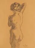 Fritz Bleyl, Rückenakt, 1905, Pencil drawing