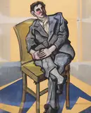 Hugo Scheiber, Auf einem Stuhl sitzender Mann