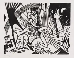 Franz Marc, Versöhnung, 1912, Woodcut