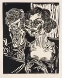 Conrad Felixmüller, Sängerin und Komponist, 1923, Woodcut
