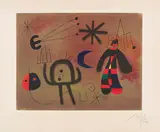Joan Miró, L’oiseau – fusée, 1952, Etching and aquatint in colors