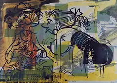 Sigmar Polke, Leave the Lab and enter the Office, 1991, Offset in colors