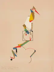 Lothar Schreyer, Figur des männlichen Intellektes, 1920, Lithograph in colors
