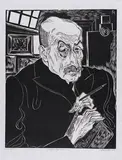 Conrad Felixmüller, Bildnis Max Liebermann, 1926, Woodcut