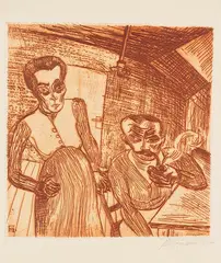 Conrad Felixmüller, Arbeiterpaar (Ehepaar Schnabel), 1920, Drypoint