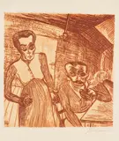 Conrad Felixmüller, Arbeiterpaar (Ehepaar Schnabel), 1920, Drypoint