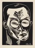 Conrad Felixmüller, Selbstbildnis, 1920, Holzschnitt auf Velin
