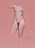 Richard Müller, Weiblicher Akt, 1932, Chalk drawing