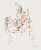 Wolf Vostell, ohne Titel, 1985, Colored crayon drawing