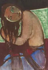Ludwig Peter Kowalski, Mädchenportrait, 1953, Pastel