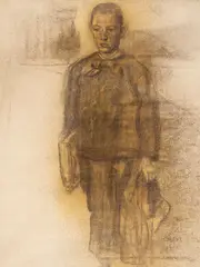 James Ensor, Der Student, 1880, Charcoal drawing