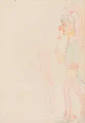 James Ensor, Horion et Rossardo, 1911, Colored crayon drawing