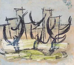 Jean Fautrier, Paysages Américains, Central Park, 1950, Mixed media