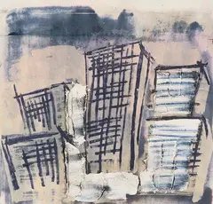 Jean Fautrier, Paysages Américains, Rockefeller Center, 1950, Mixed media