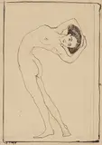 Max Klinger, Aktstudien (5 Bll.), 1900, India ink drawing