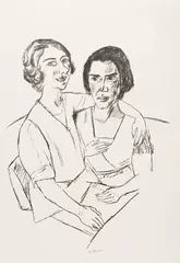 Max Beckmann, Paare (3 Bll.), 1921, Lithograph