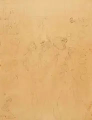 Max Klinger, Entwurfszeichnungen (6 Bll.), 1909, Pencil drawing