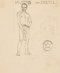 Entwurfszeichnungen für Ex libris (10 Bll.) by Max Klinger, 1906, Pencil drawing, sold Dec 2025